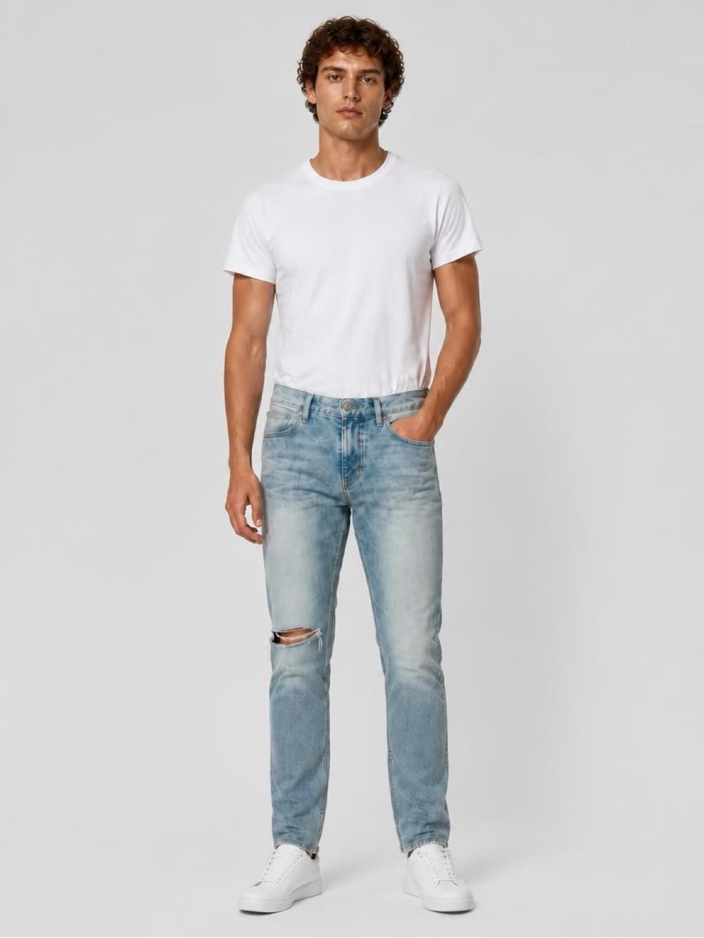Hudson Jeans Light Wash Distressed Slim Jeans